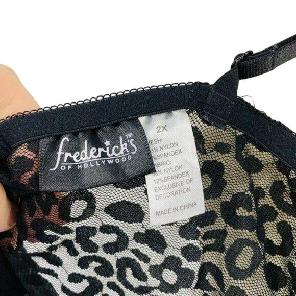 Frederick’s Of Hollywood Lingerie Leopard Front Sheer Animal Print Back Nightie - Picture 6 of 7
